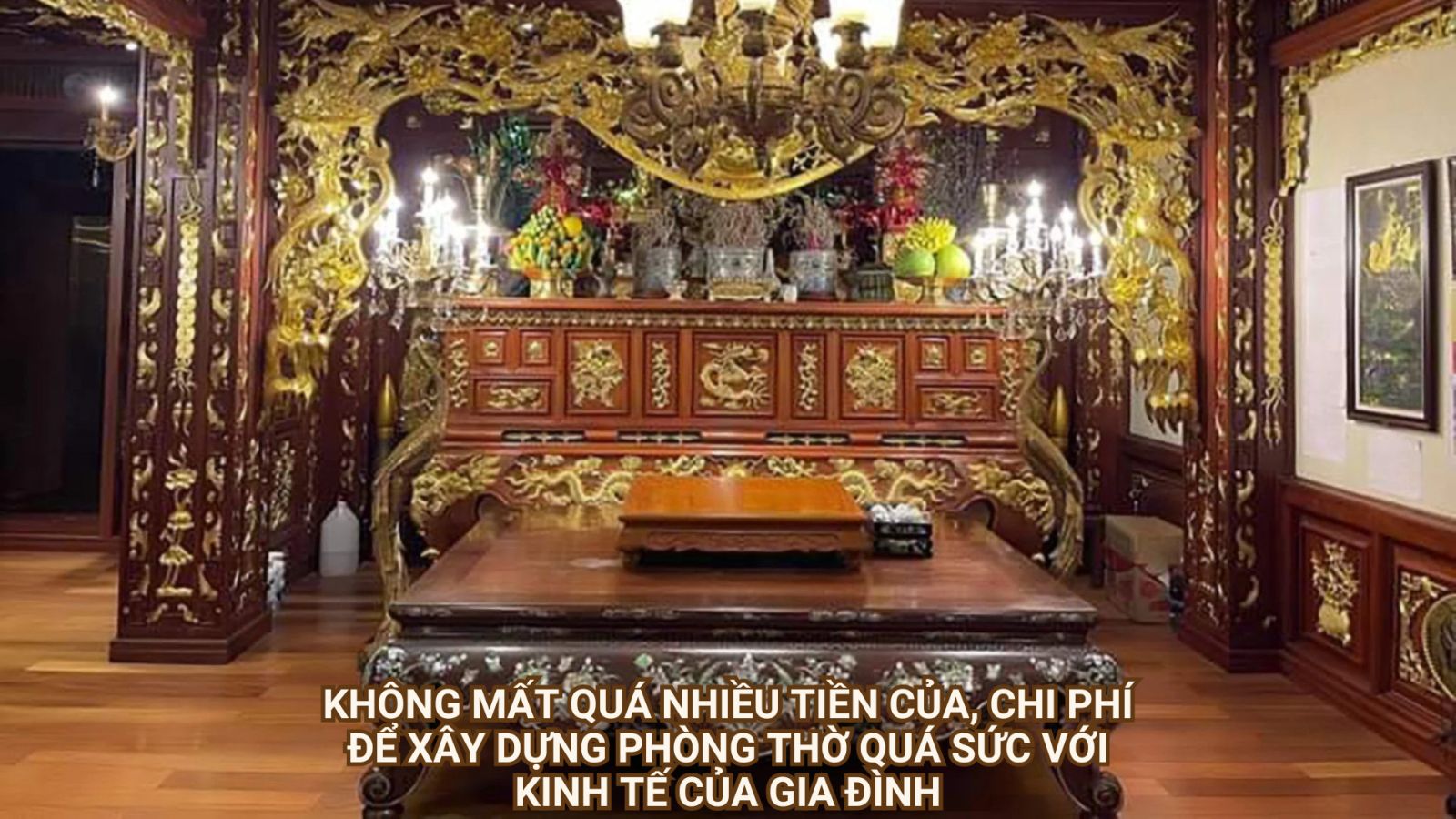 cân đối chi phí làm phòng thờ với mỗi gia đình