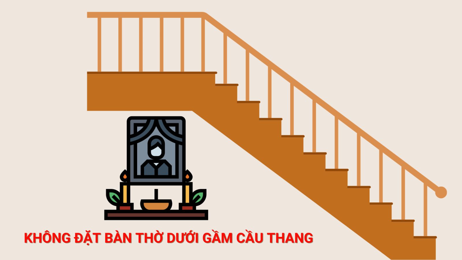 không nên đặt bàn thờ dưới gầm cầu thang